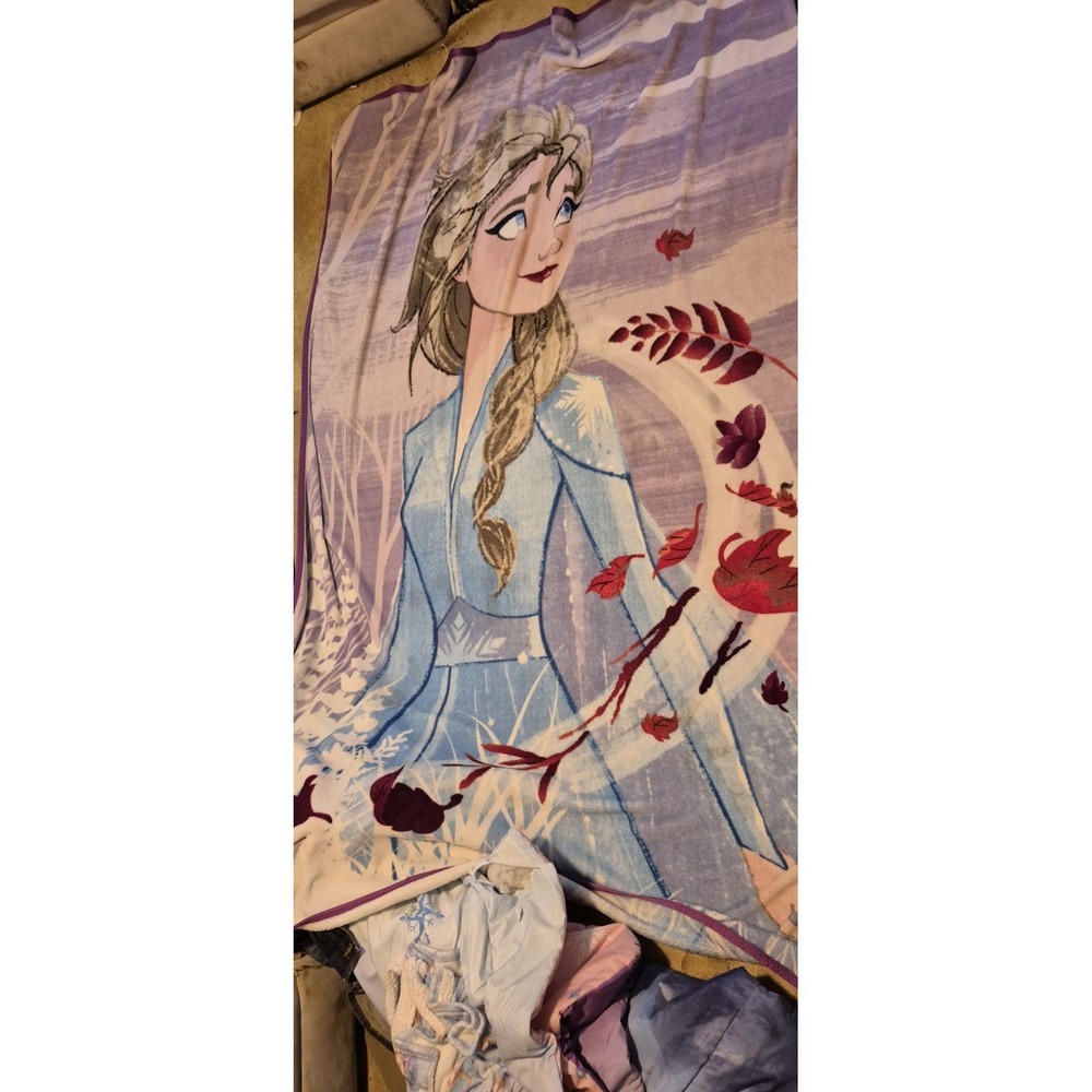 Disney Frozen II Blanket Lot of 3 Plush Throws Anna Elsa Olaf – Soft Fleece Faux